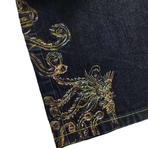 Ruthless Art Embroidered Men's Jeans 36 x 34 Aztec Southwest Phoenix Dark Artful - Picture 10 of 12